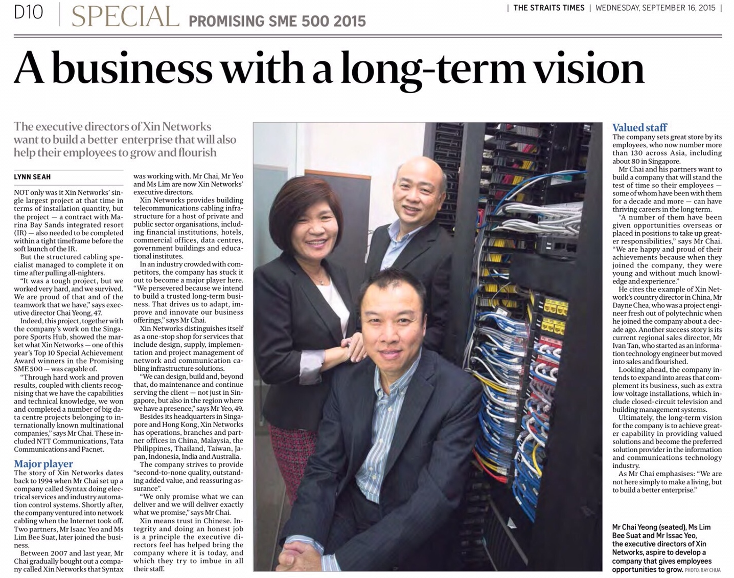 Xin Networks featured in The Straits Times Special